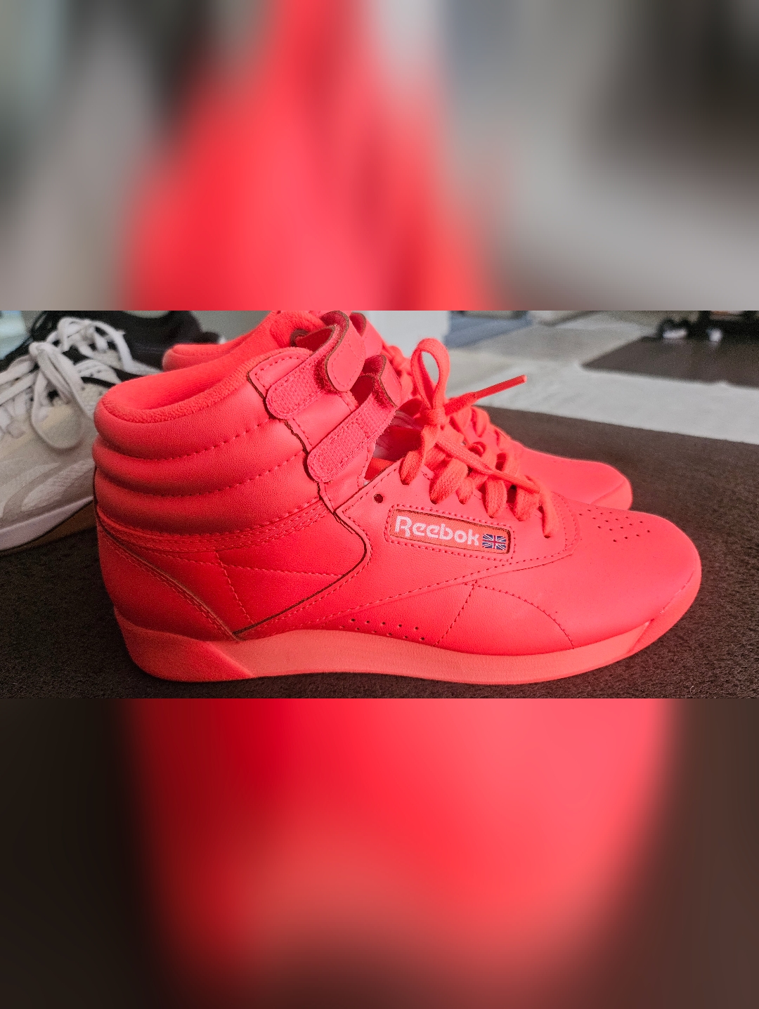 Reebok Womens Freestyle Hi Orange Flare 75